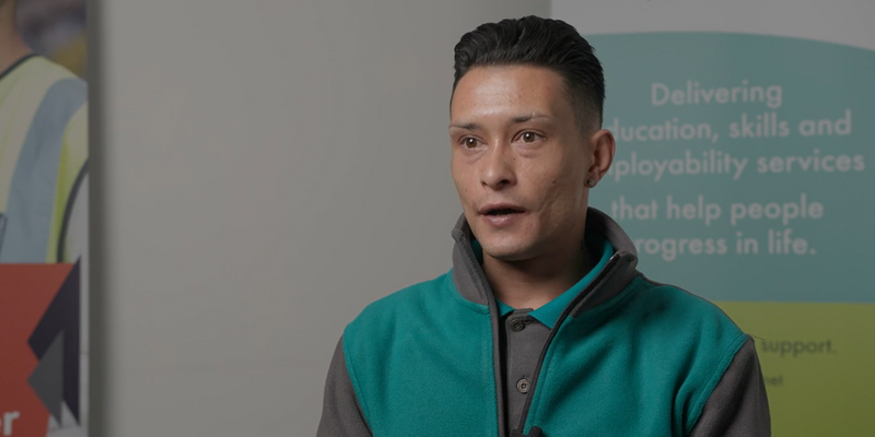 Man talking to camera