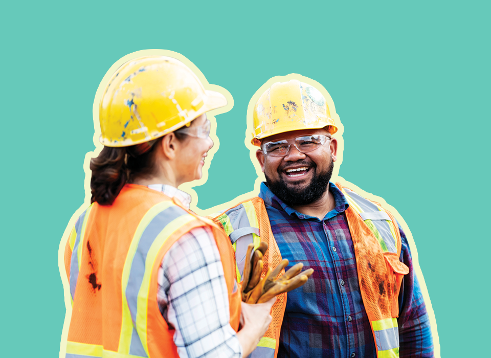 CTW workers with hard hats