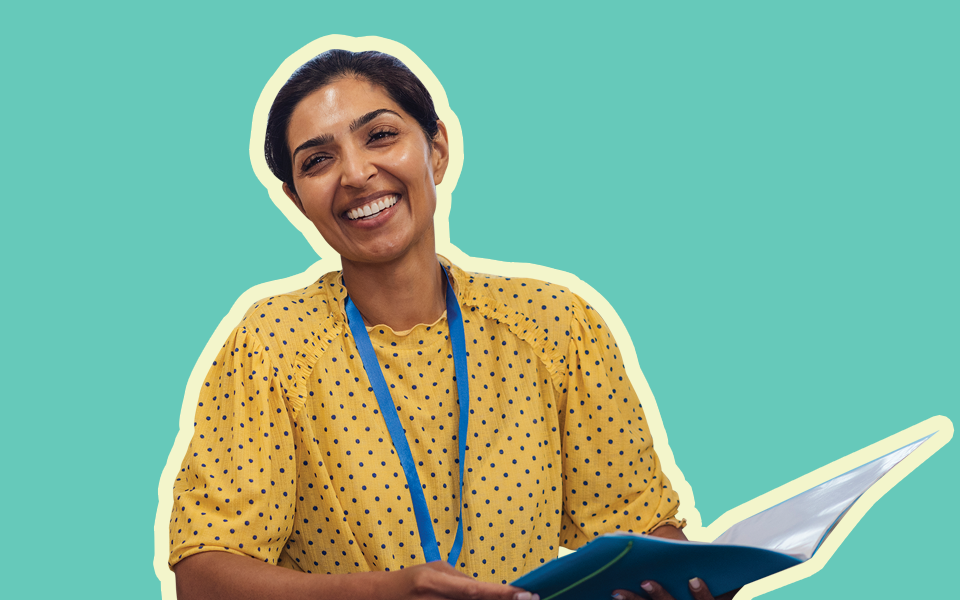 different approach lady with book