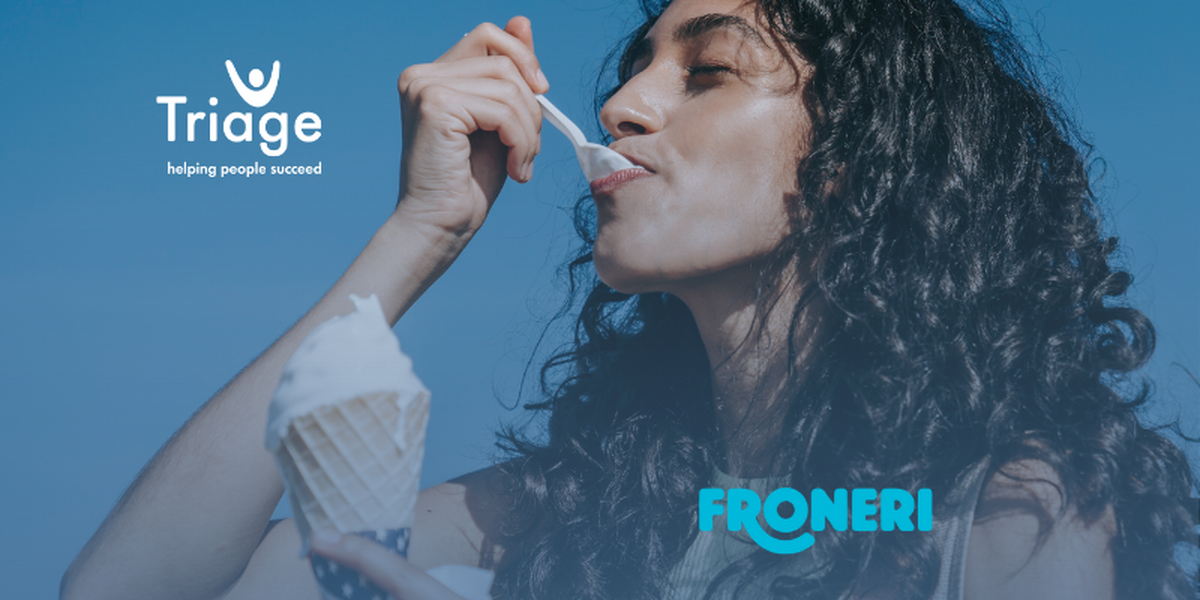 Woman eating ice cream