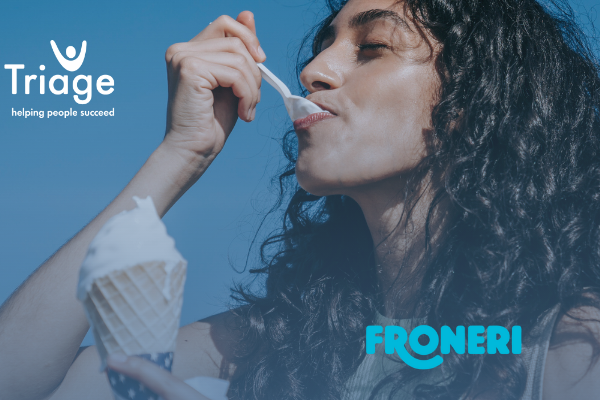 Woman eating ice cream